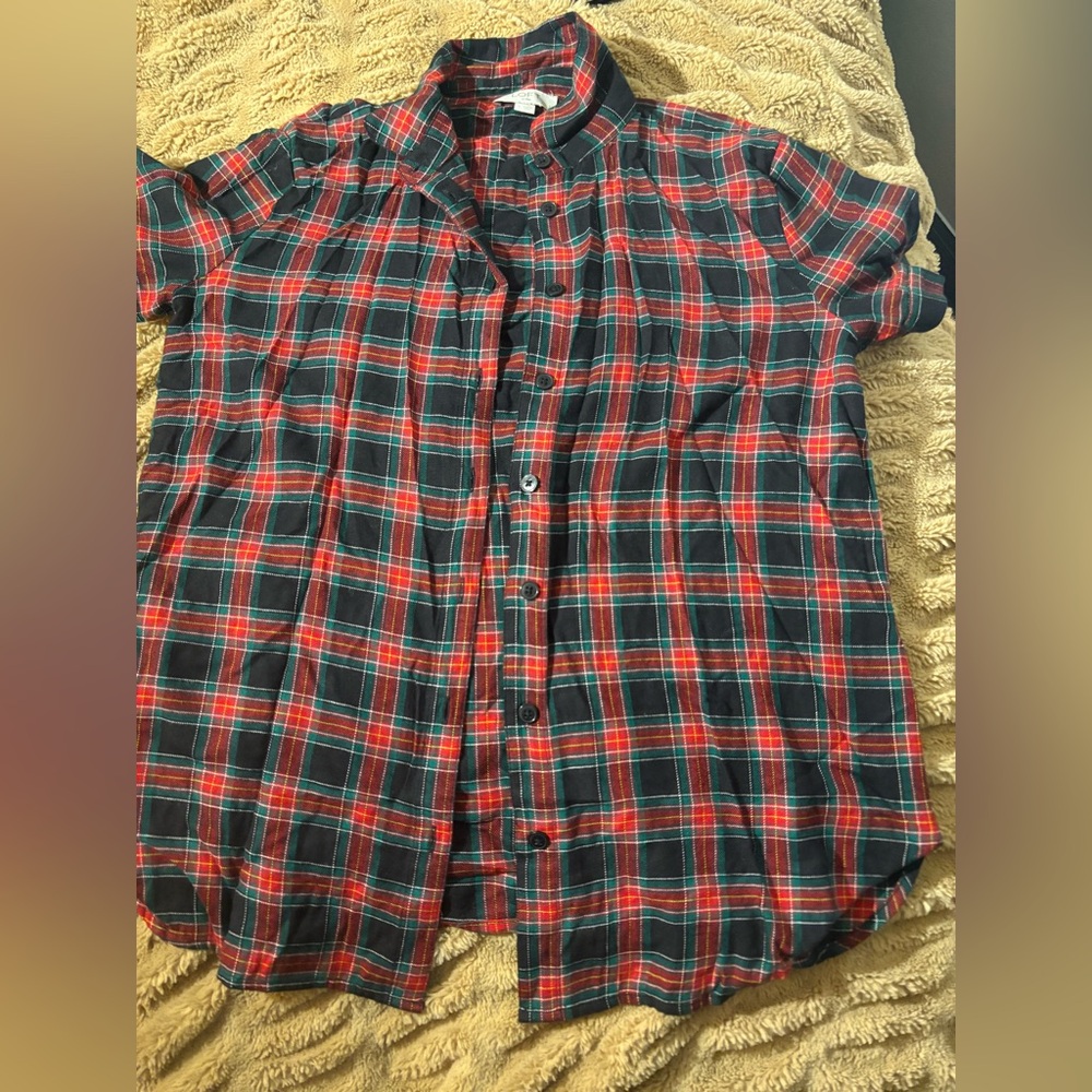 LOFT Men's Casual Plaid Shirt in Red and Blue